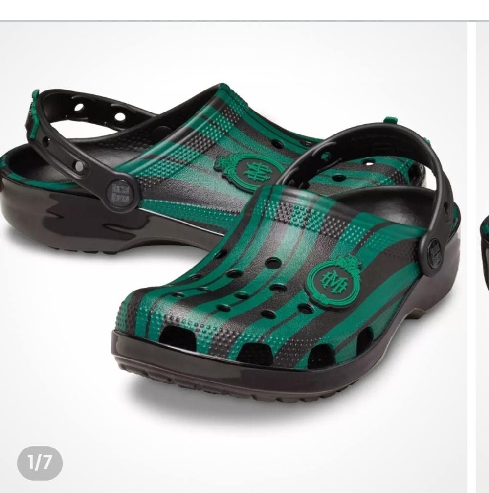 NWT Disney The Haunted Mansion Glow-in-the-Dark Crocs and Jibbitz Set by Crocs